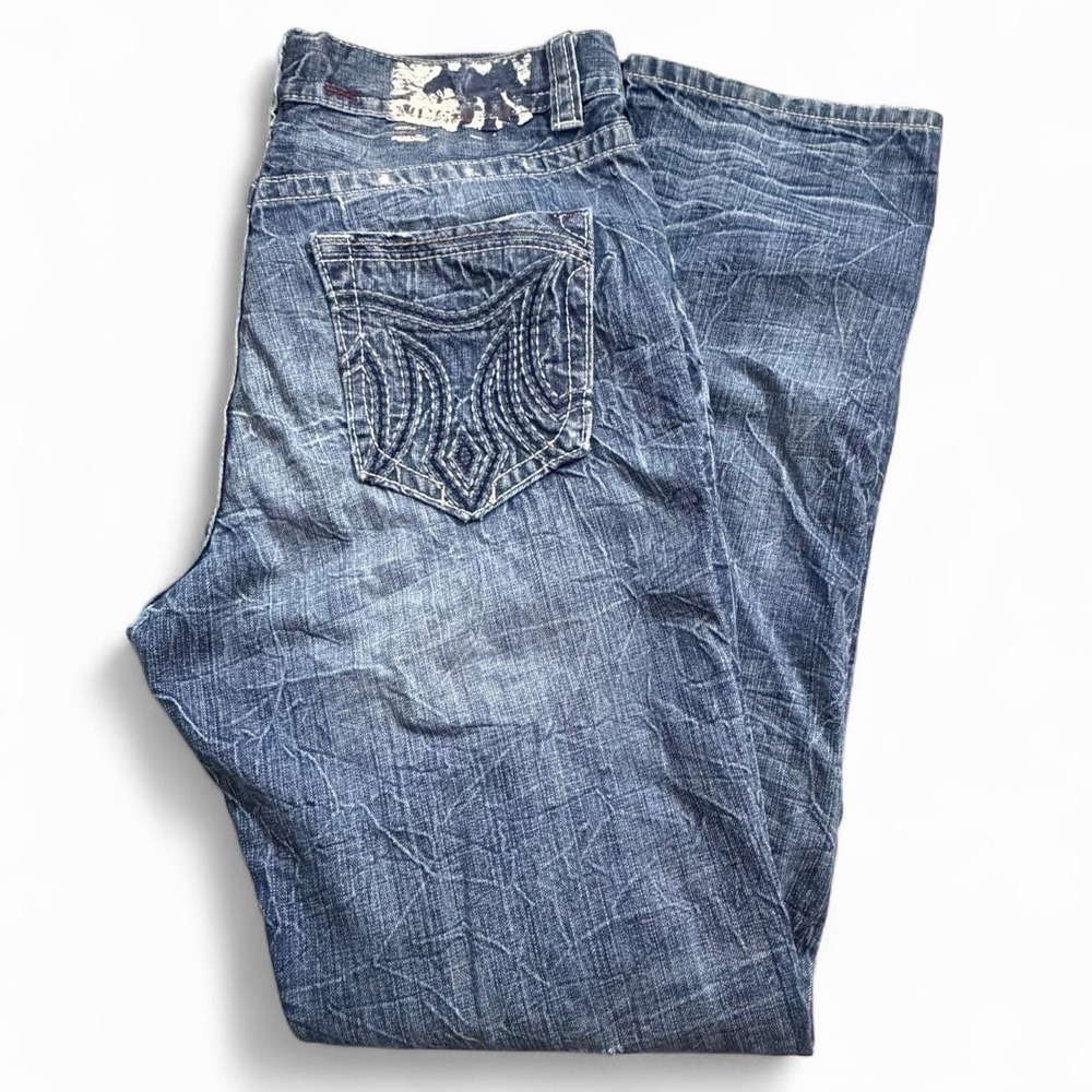 Mek Denim Dar Jeeling Slim Straight Jeans Size 36 Western Rocker Goth Y2K 2000s